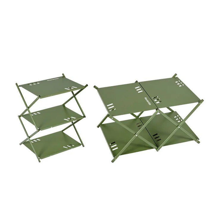 Multi-Level Portable Folding Camping Shelf – Aluminum Outdoor BBQ Table Rack