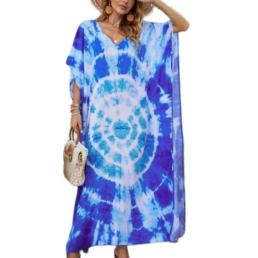 European And American Beach Cover-up Print Holiday Robe