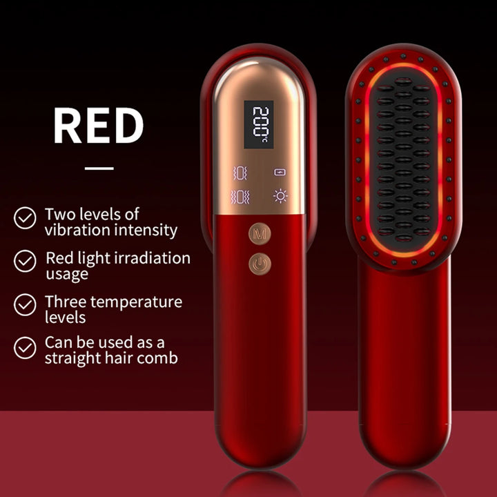 Wireless Hair Care Comb with Heating and Red Light Therapy for Scalp Massage