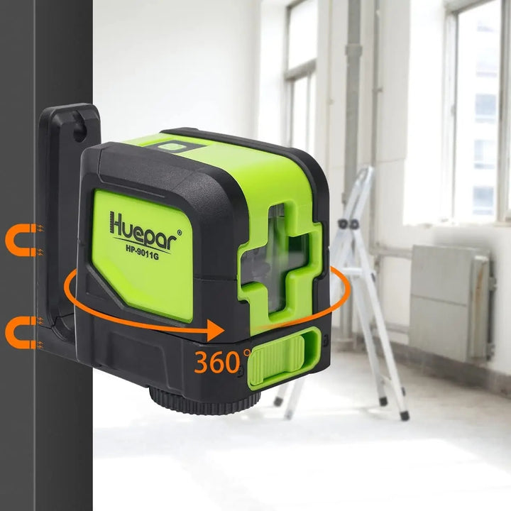 Self-Leveling Cross-Line Laser Level with Dual Green/Red Beam and Magnetic Base