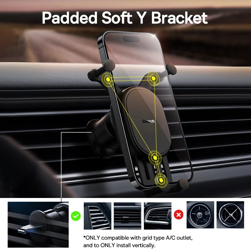 Gravity Auto-Restore Car Phone Holder: Secure & Stylish