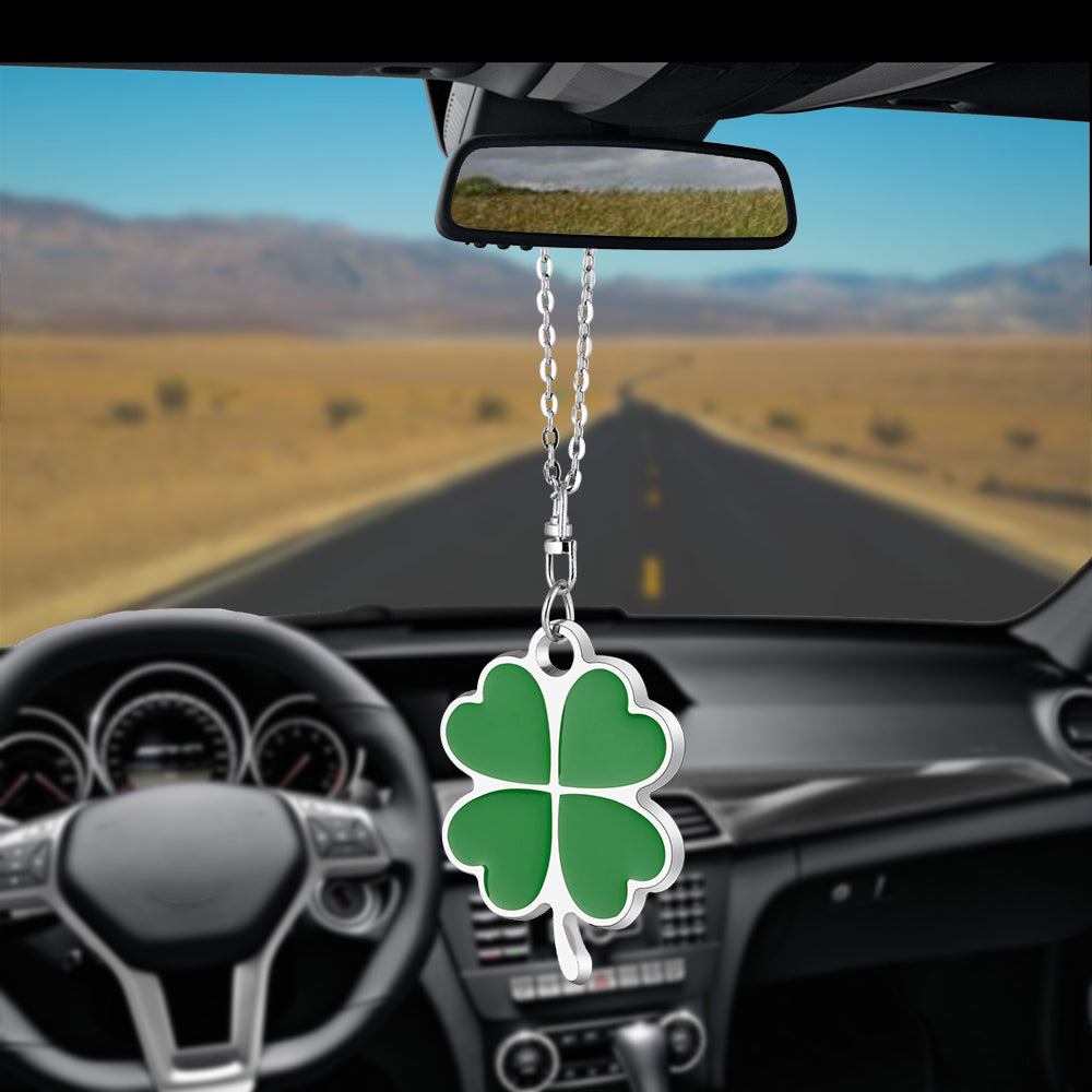 Lucky Green Leaf Car Rearview Mirror Charm Pendant