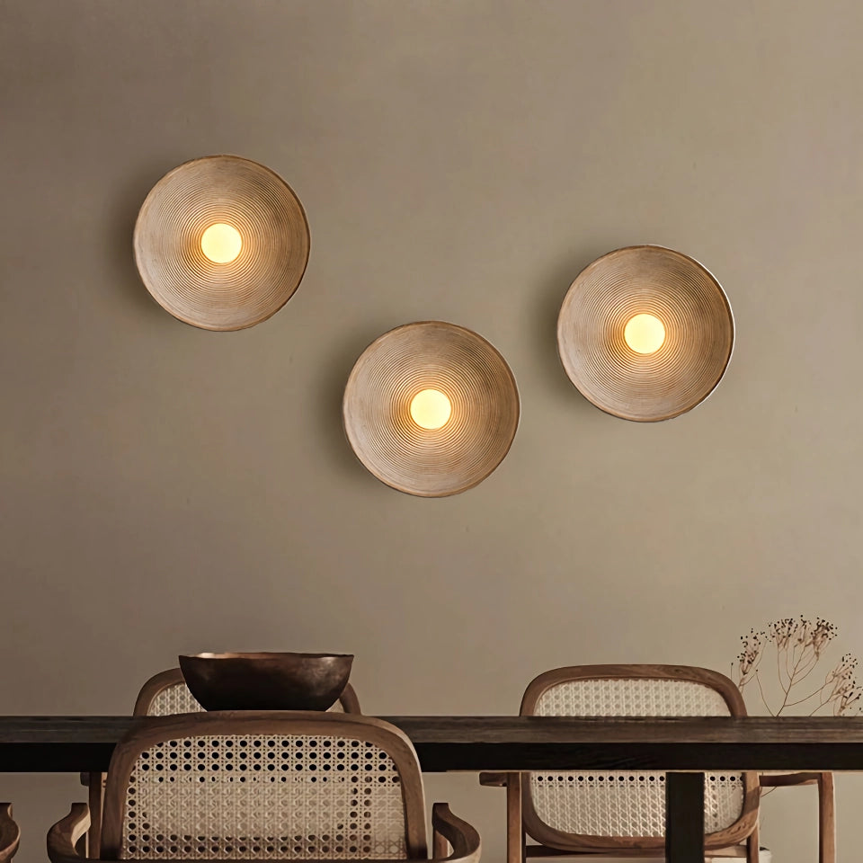 Elegant Wabi Sabi Round Wall Lamp