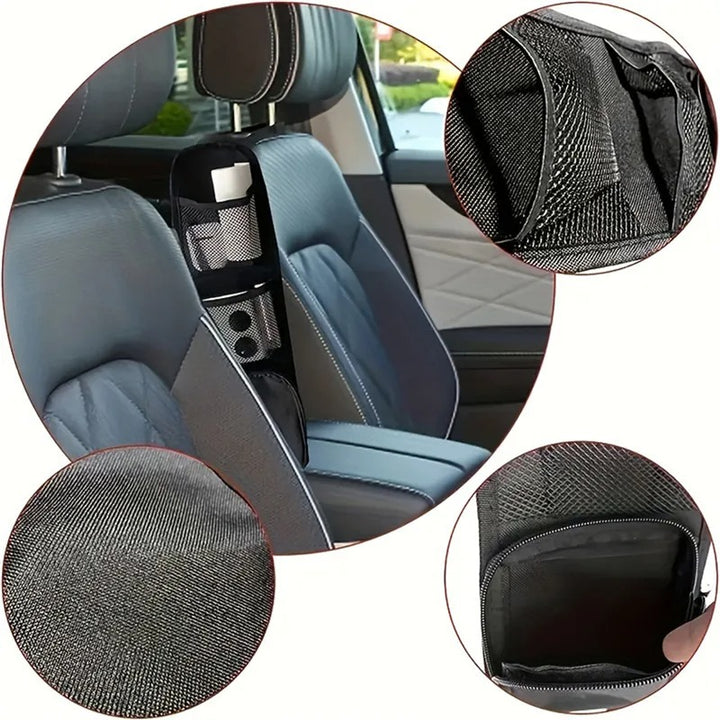 Car Seat Organizer with Multi-Pocket Storage and Drink Holder