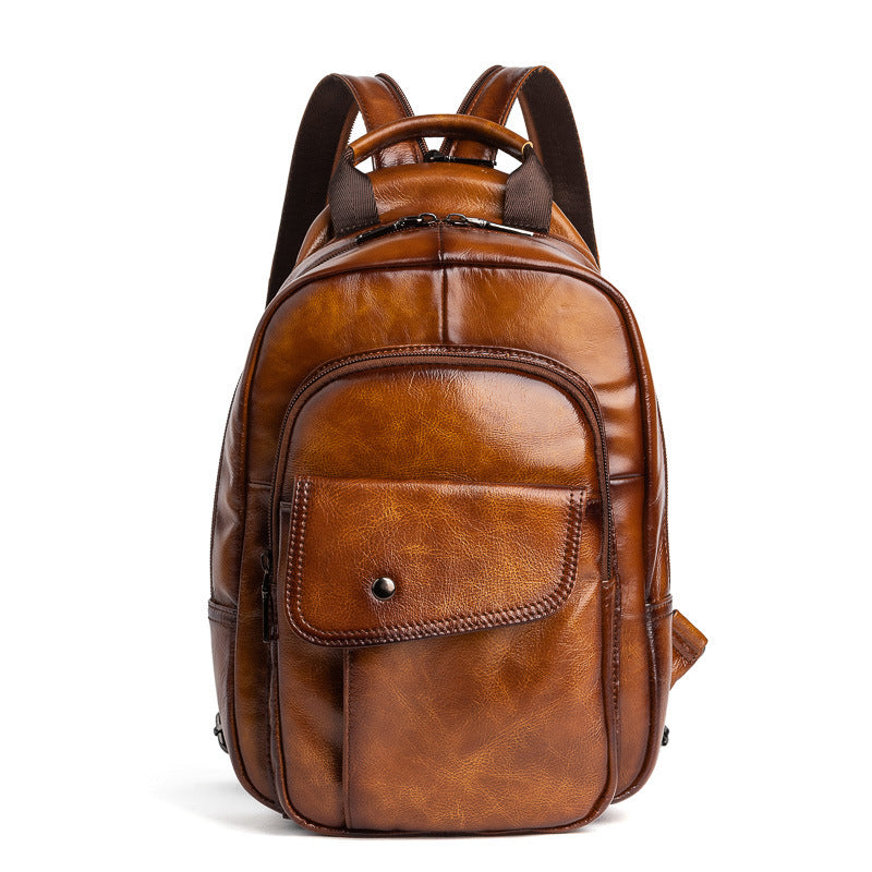 Travel Multifunctional Men's First Layer Cowhide Bag