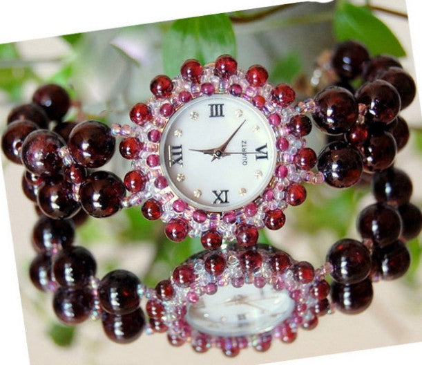 Garnet bracelet watch