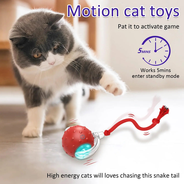 Interactive Cat Rolling Ball with Chirping Sound and Motion Sensor