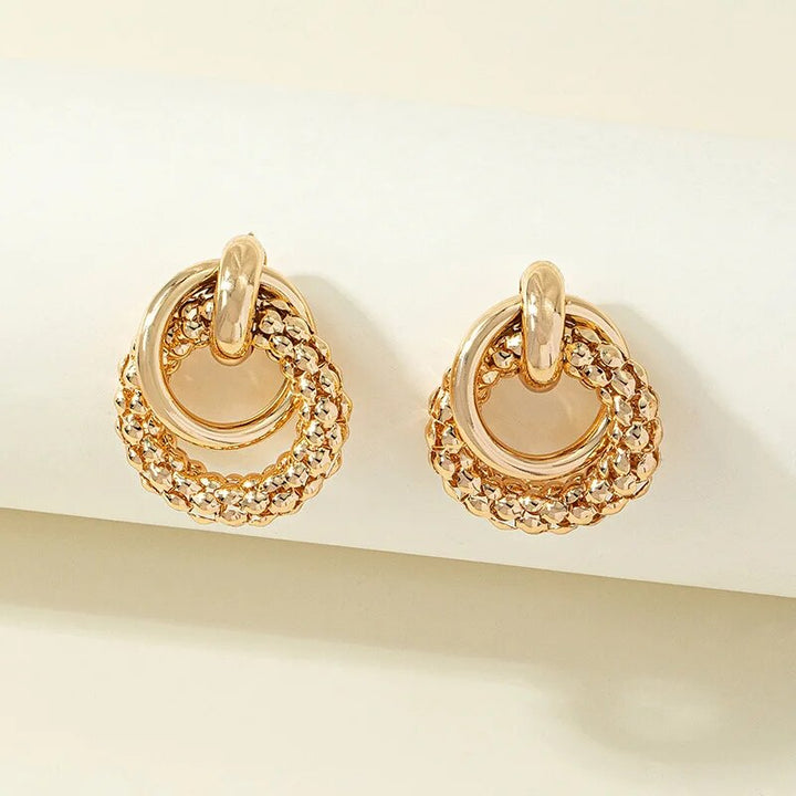 Gold Metal Twist Dangle Earrings for Women