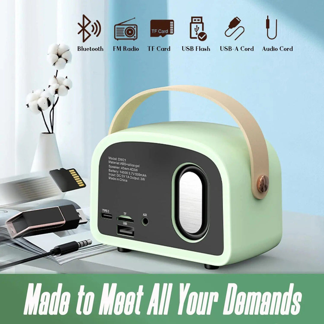 Retro Mini Wireless Speaker with FM Radio & TWS Bluetooth 5.0