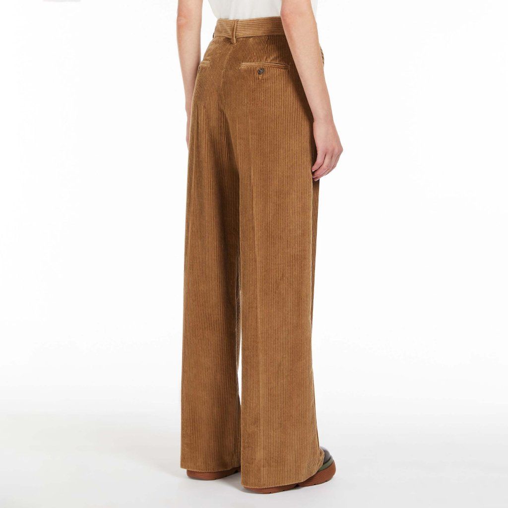 High-Waist Wide-Leg Corduroy Trousers