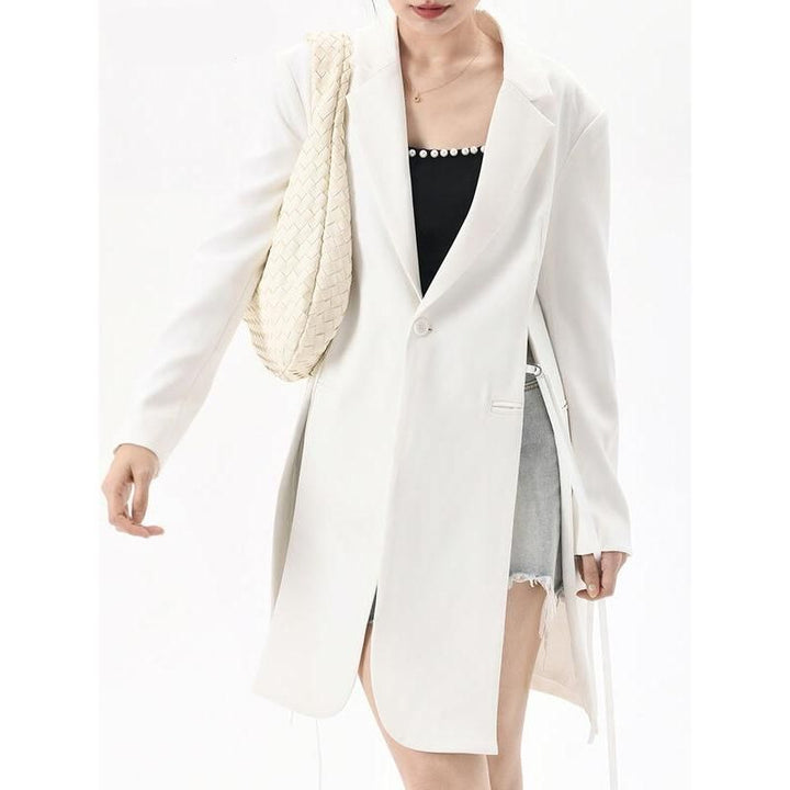 Elegant Long Sleeve Lace-Up Women's Blazer