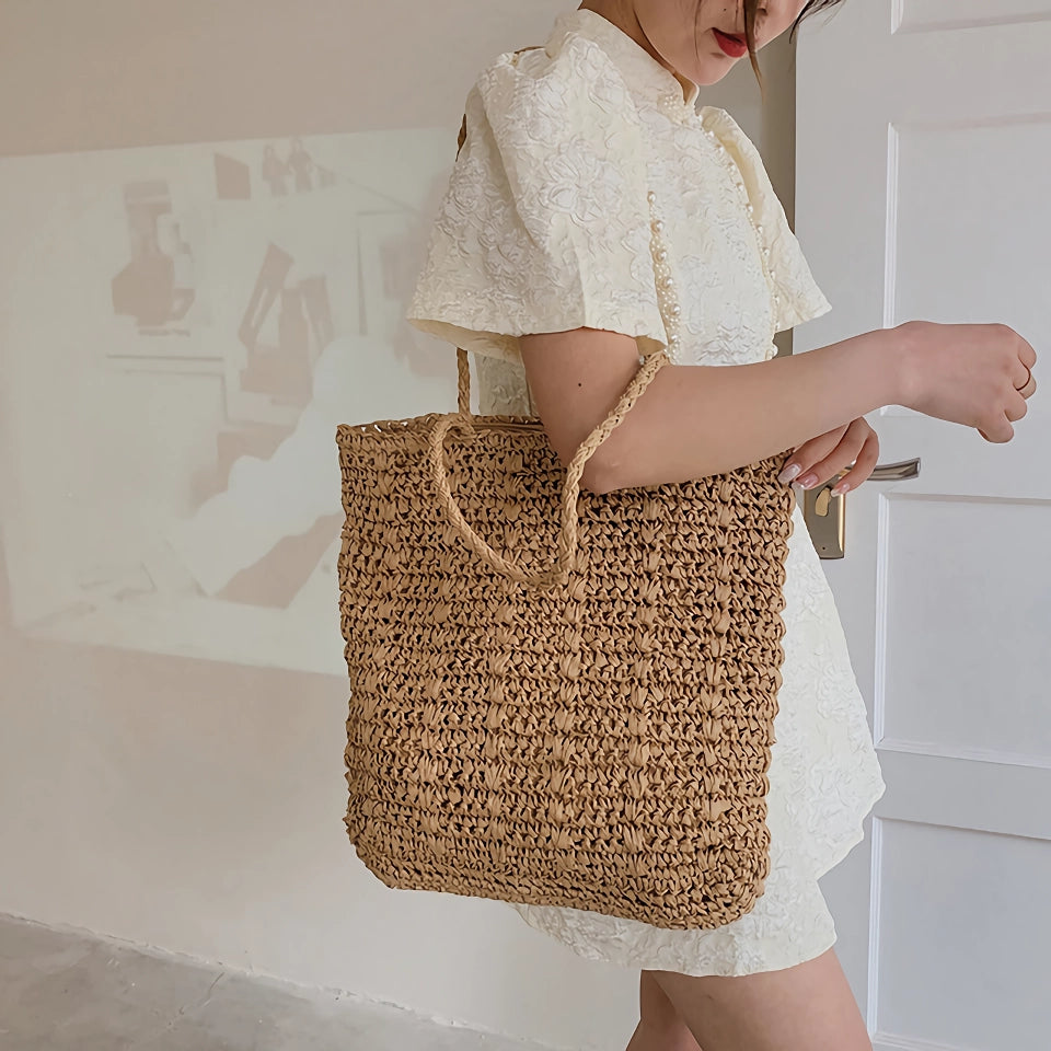 Summer Straw Tote Bag