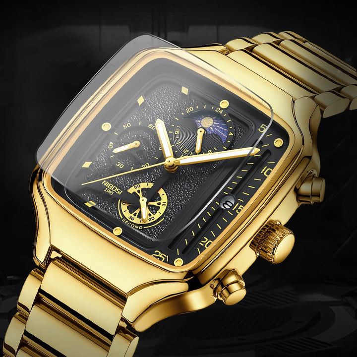 Luxury Quartz Square Men's Sport Waterproof Wristwatch