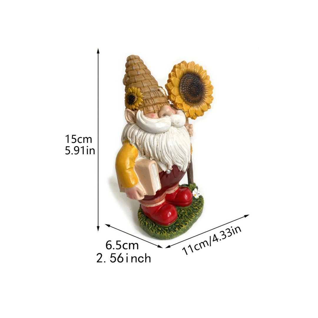 Adorable Sunflower Gnome Resin Statue