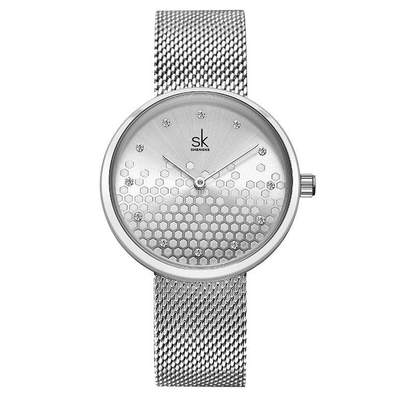 Women's Creative Honeycomb Watch Gold Silver