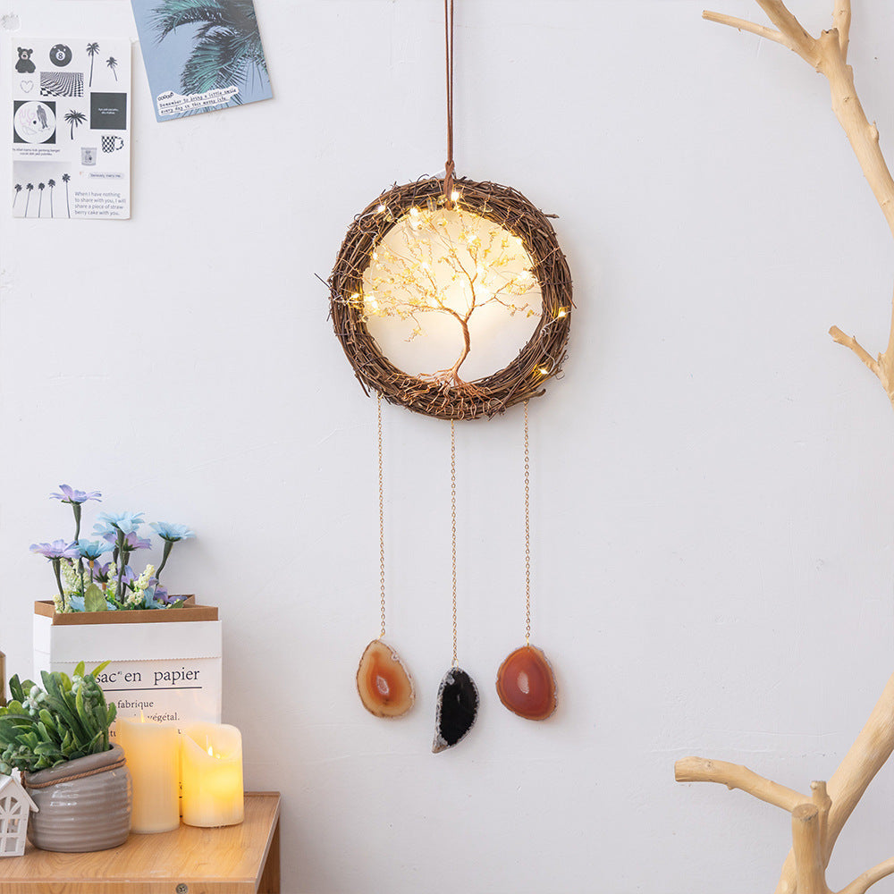 Natural Agate Crystal Crushed Stone Dream Catcher