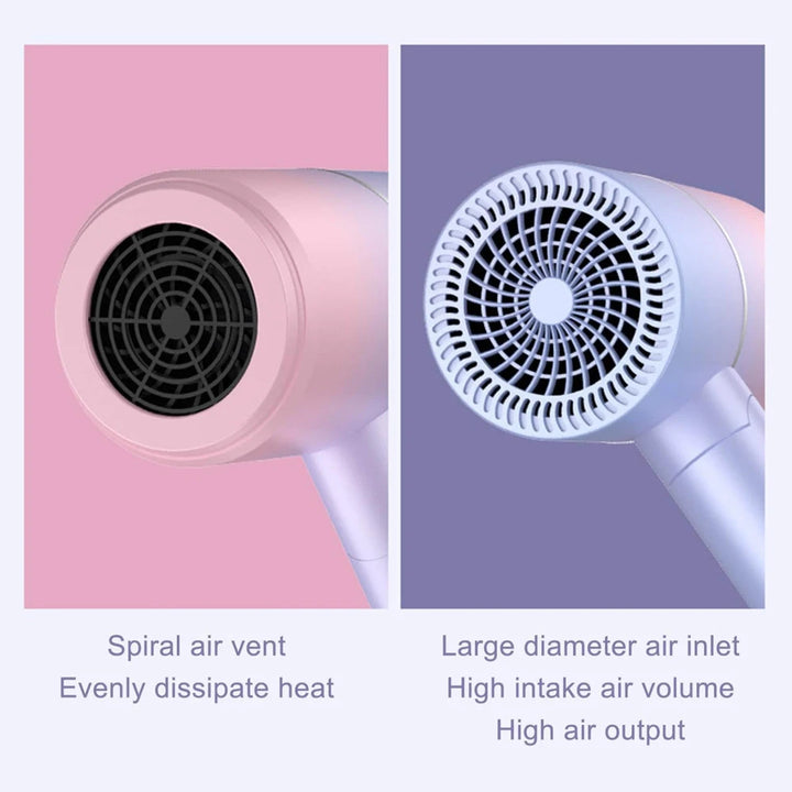 Mini Hair Dryer with Blue Light Ionic Technology, 800W High-Power Heating & Cooling