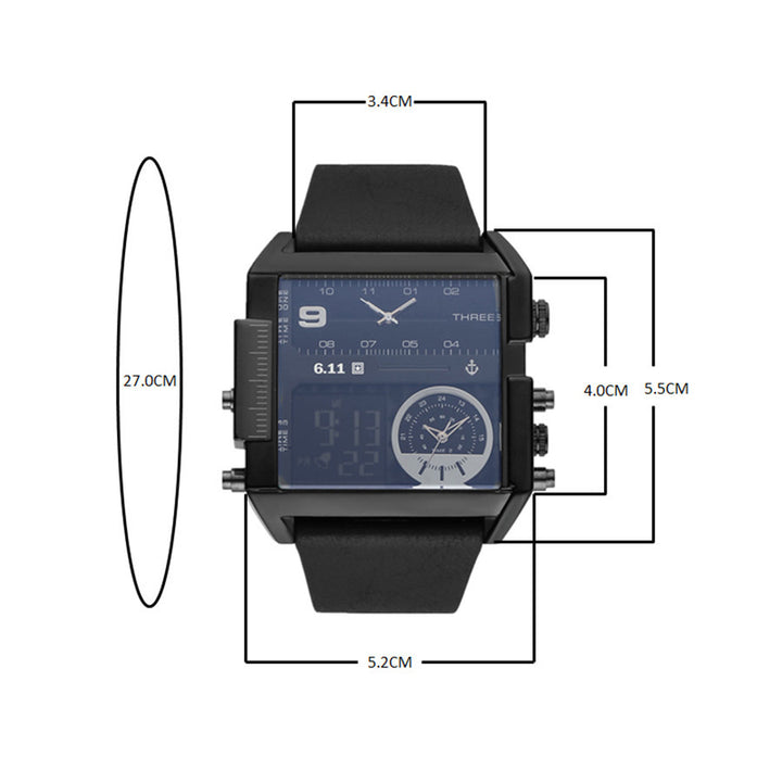 611 date 8145 countdown waterproof backlight luminous double display electronic watch