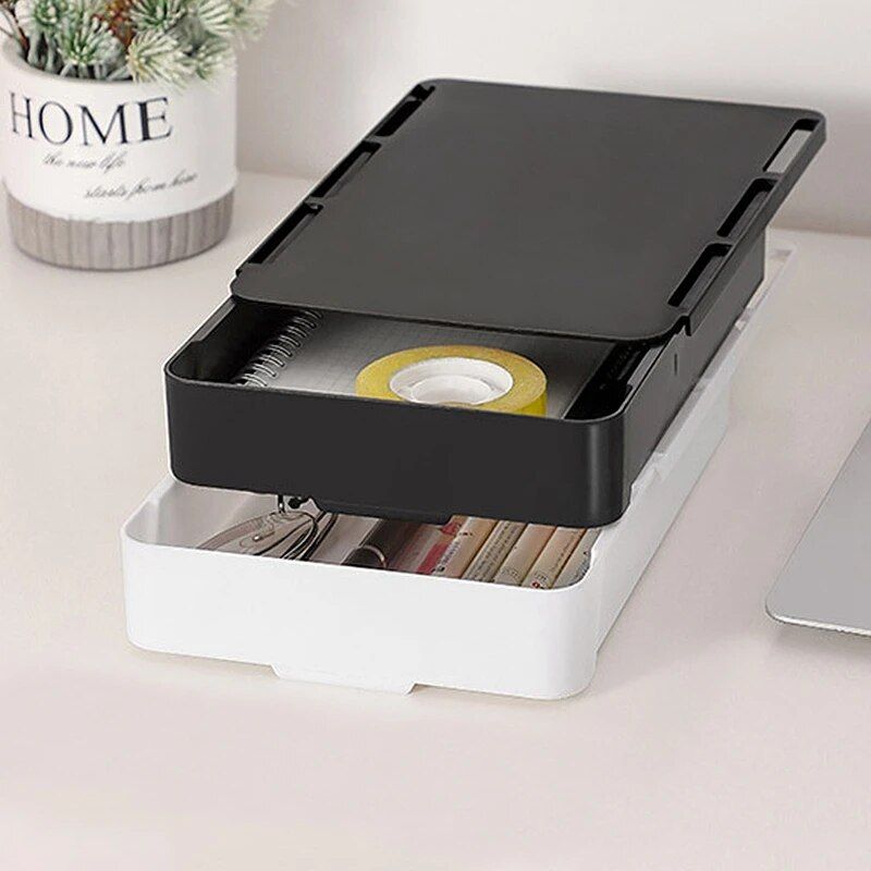 Compact Self-Adhesive Under Desk Storage Drawer