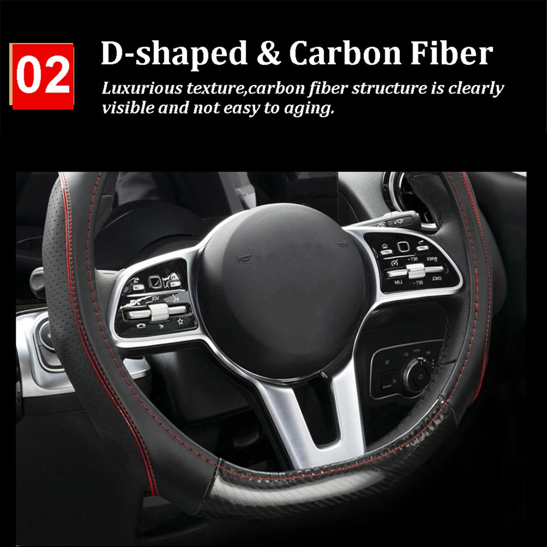 Flat Bottom D-Shape Car Steering Wheel Cover