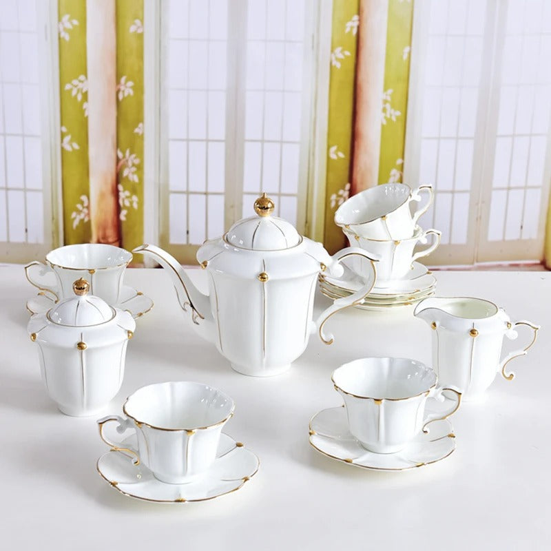 Elegant European Porcelain Tea Set