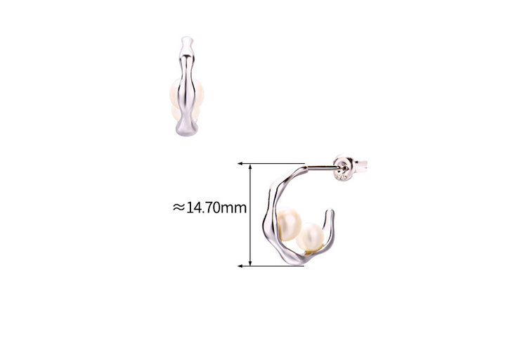 Light Luxury Cold Natural Pearl Earrings