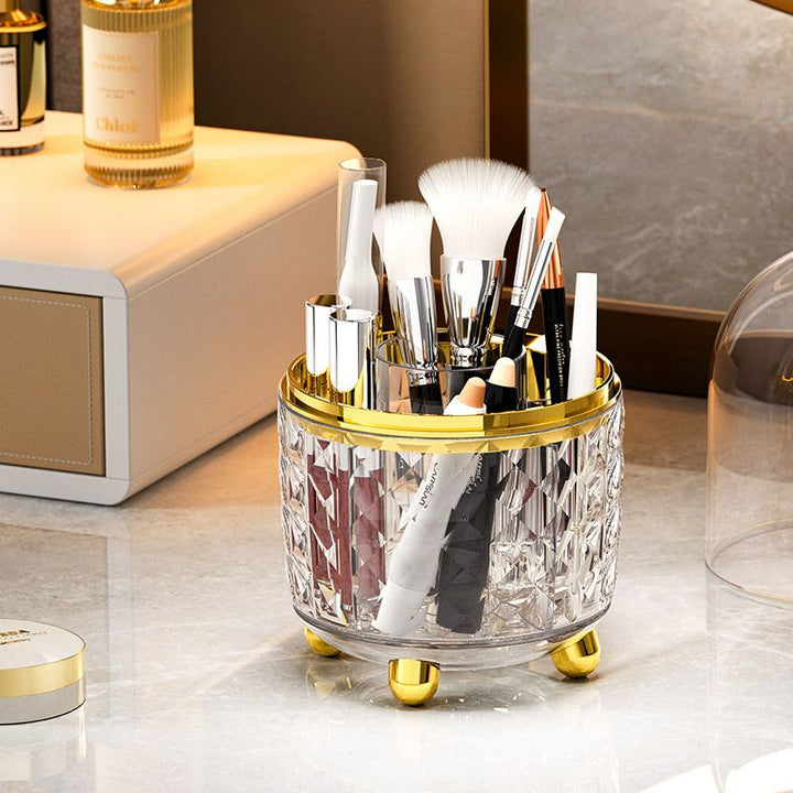 360° Rotating Dustproof Makeup Brush Holder and Organizer