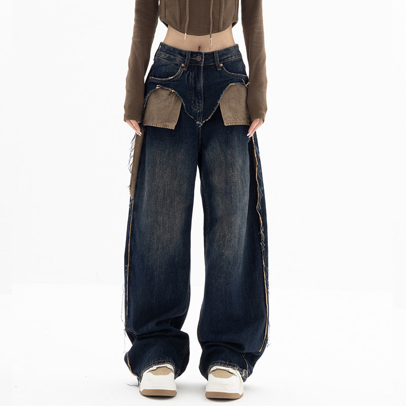 Women's Fashion Retro Loose-fitting Straight Jeans