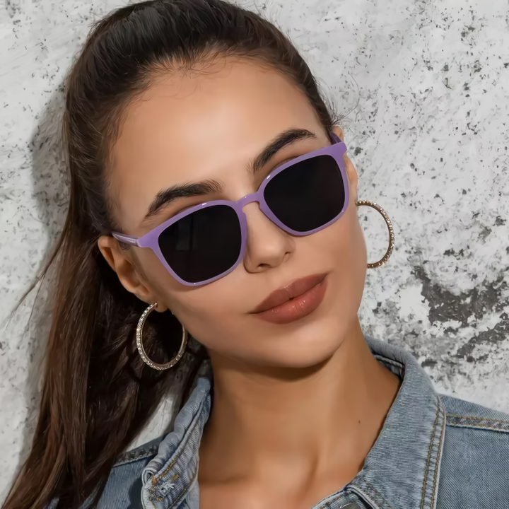 Retro Square Cat Eye Sunglasses with UV400 Protection