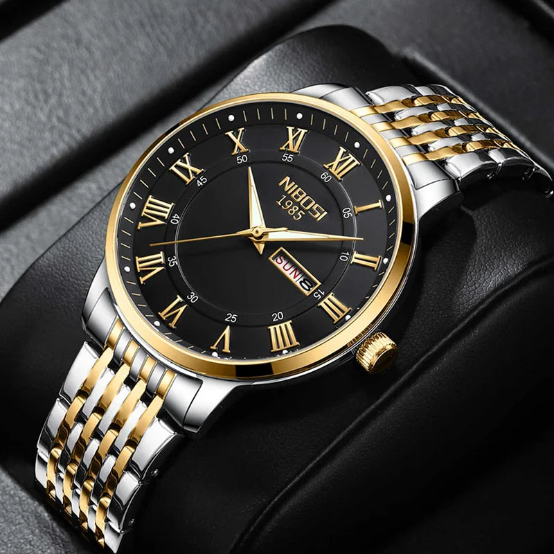 Classic Luxury Quartz Wristwatch with Luminous Hands