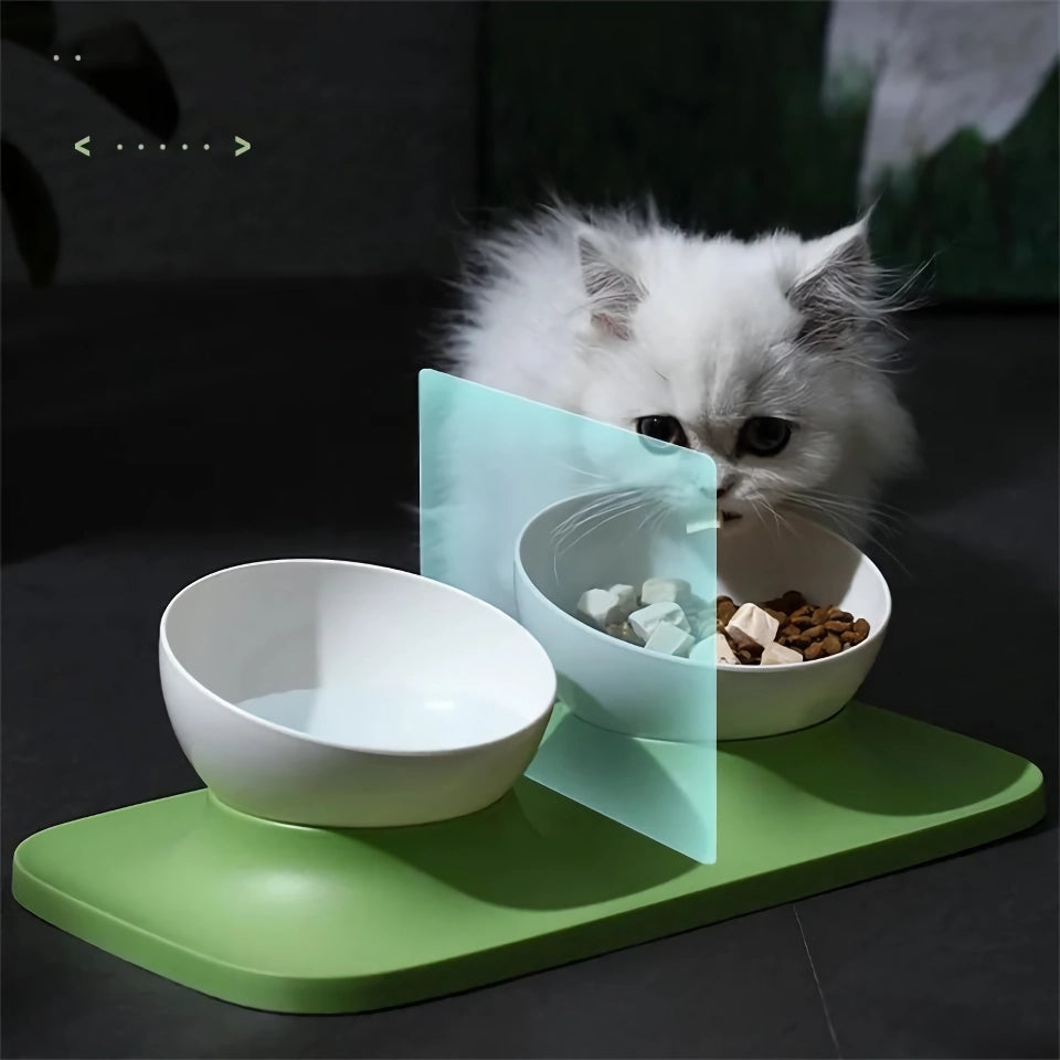 Adjustable Anti-Upset Double Bowl Feeding Station for Cats and Dogs