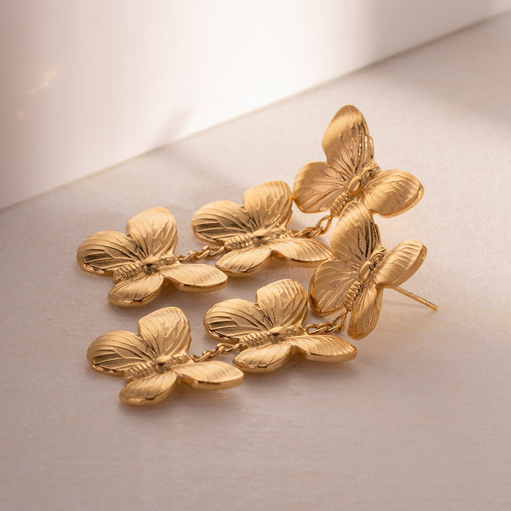 Exquisite Stainless Steel Butterfly Stud Earring
