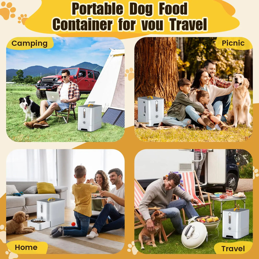 Waterproof Pet Dog Food Storage Tank and Feeding Station