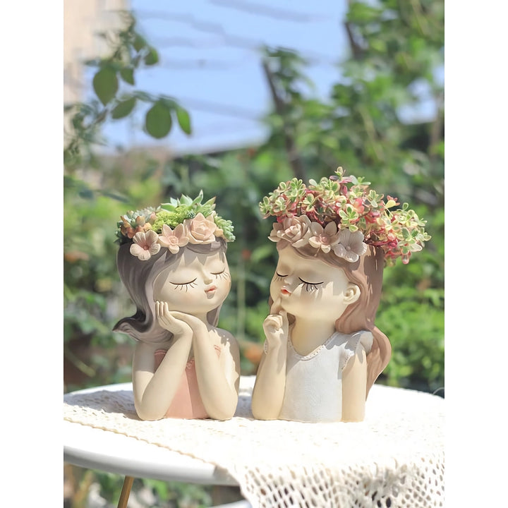 Charming 7.8-inch Fairy Girl Planter for Succulents