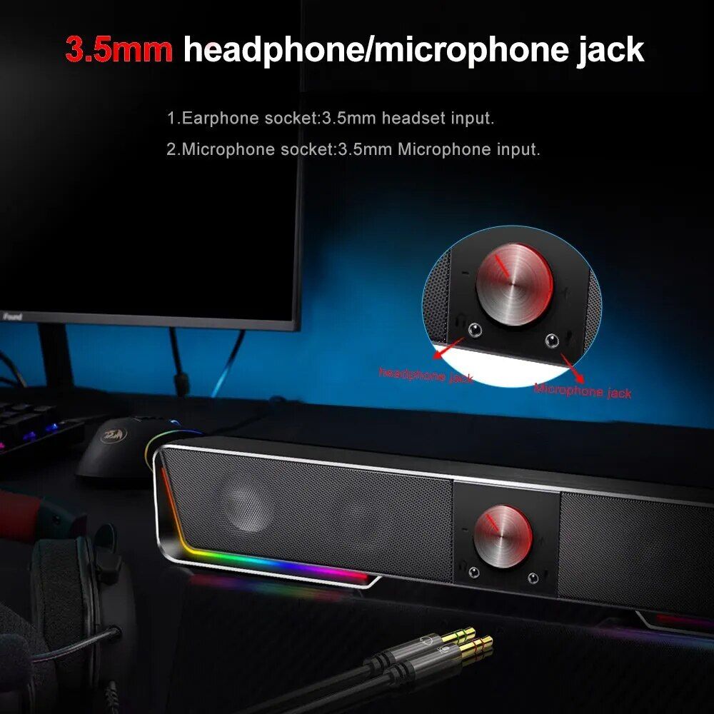 Wireless RGB Sound Bar with 3.5mm Aux and Bluetooth Connectivity