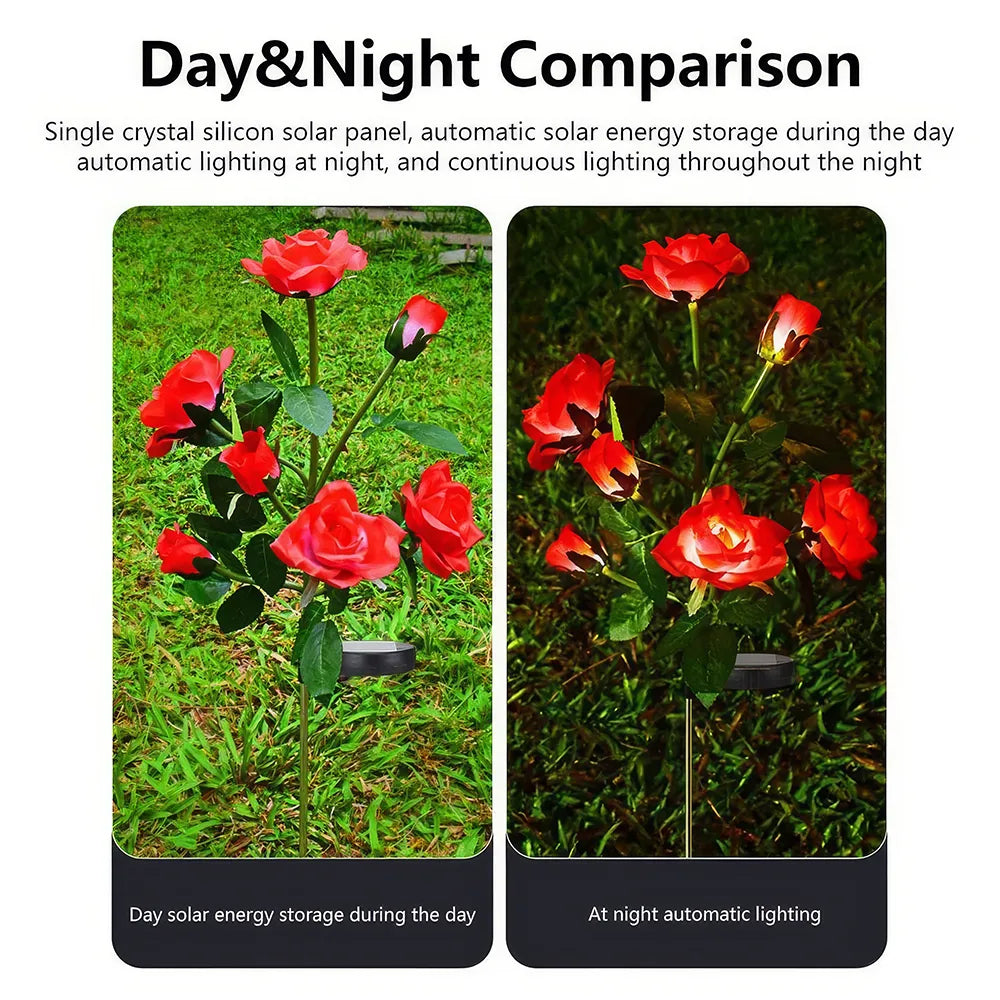 Solar LED Simulated Rose Lights