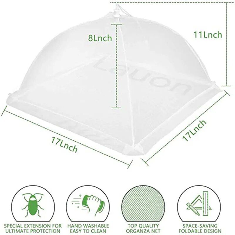 Lace-Trimmed Foldable Mesh Food Cover