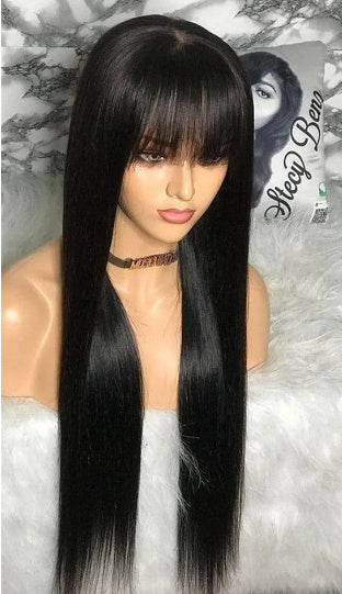 European And American Style Bangs Headgear Human Hair Wig Full Mechanism Headgear Fringe Wig