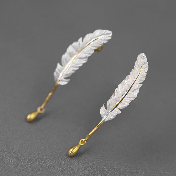 Feather S925 Sterling Silver Earrings