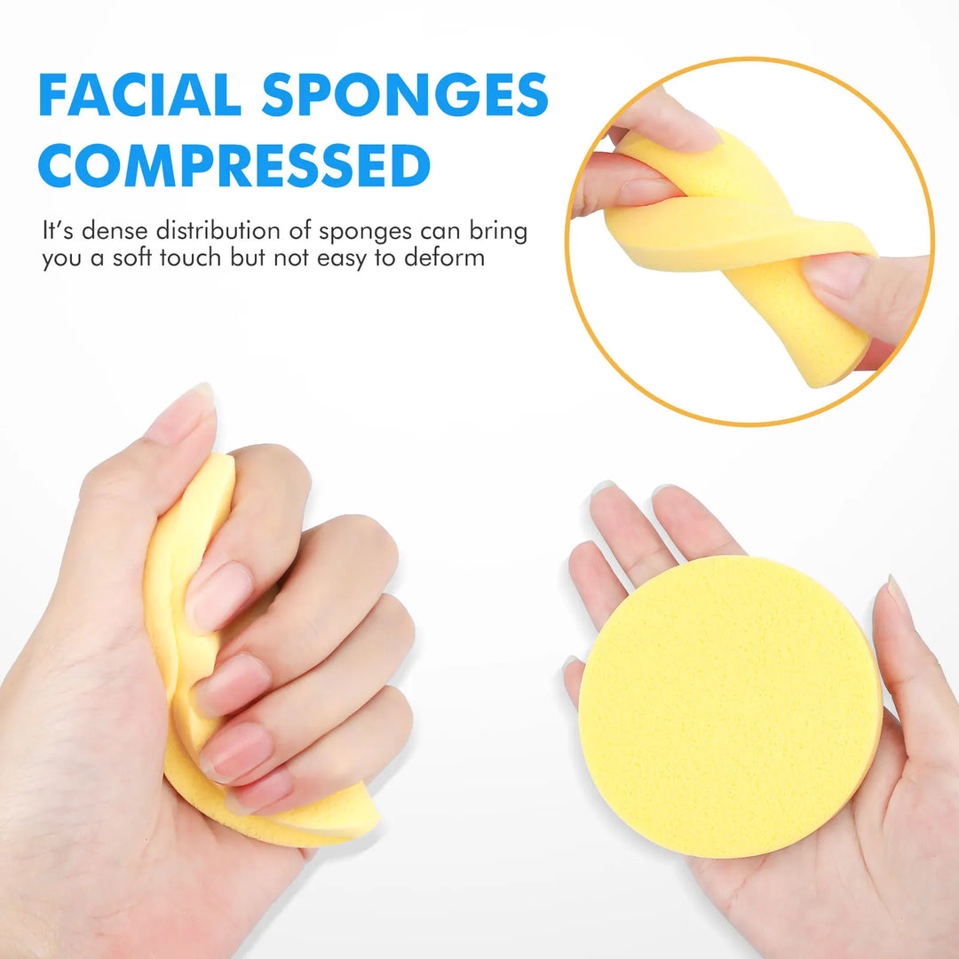 50pcs Compressed Facial Cleansing Sponges - Disposable Makeup Remover Sponges for Estheticians