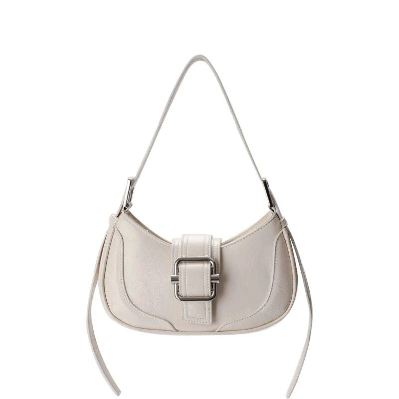 Chic Leather Half Moon Shoulder Hobo Bag