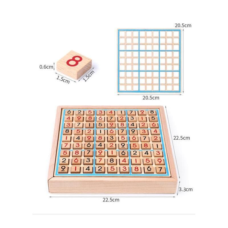 Wooden Sudoku Checkers Logical Thinking Board Game Toys