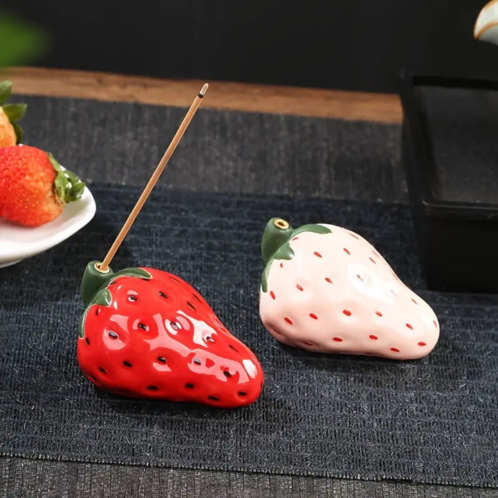 Porcelain Strawberry Incense Holder