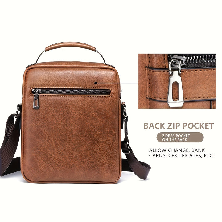 Men's New Shoulder Bag, Crossbody Bag For Men Messenger Bag Handbag, PU Leather Purse Messenger Crossbody Bags Casual New Product With Card Bag, PU Material With Card Holder Wallet