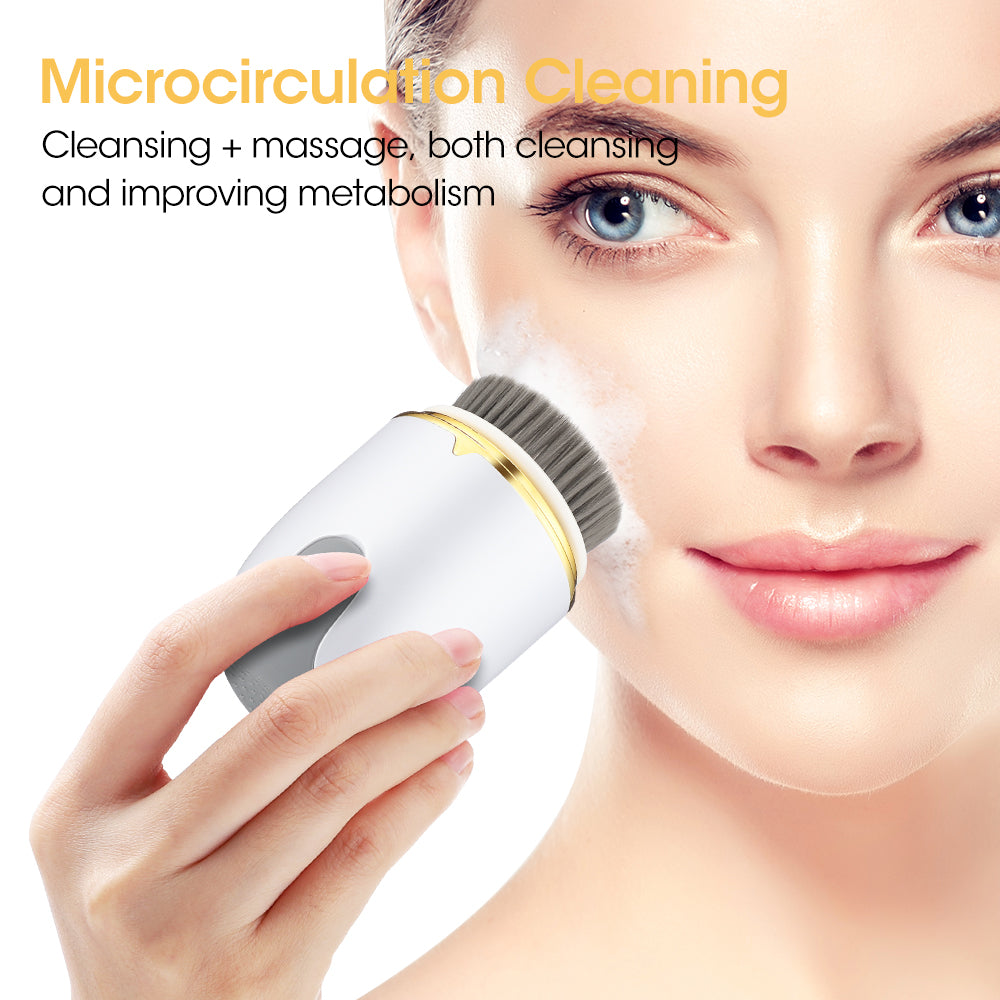 3-in-1 Rotating Facial Cleansing Brush - Deep Pore Skin Care & Massage