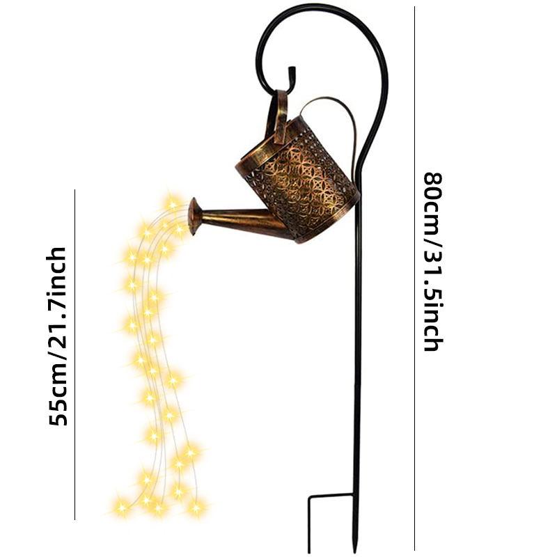 Solar LED Watering Can Light with Cascading Lights