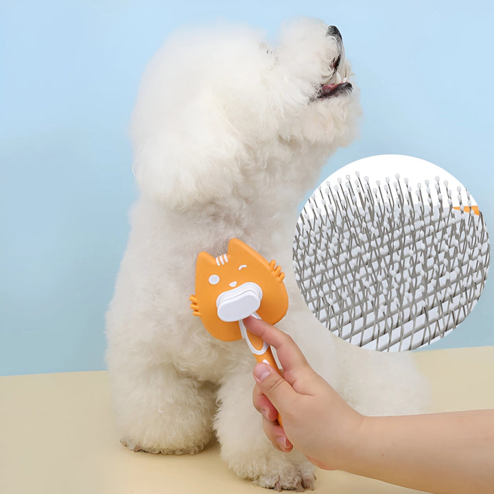 Self-Cleaning Pet Grooming Brush - Dog & Cat Hair Remover