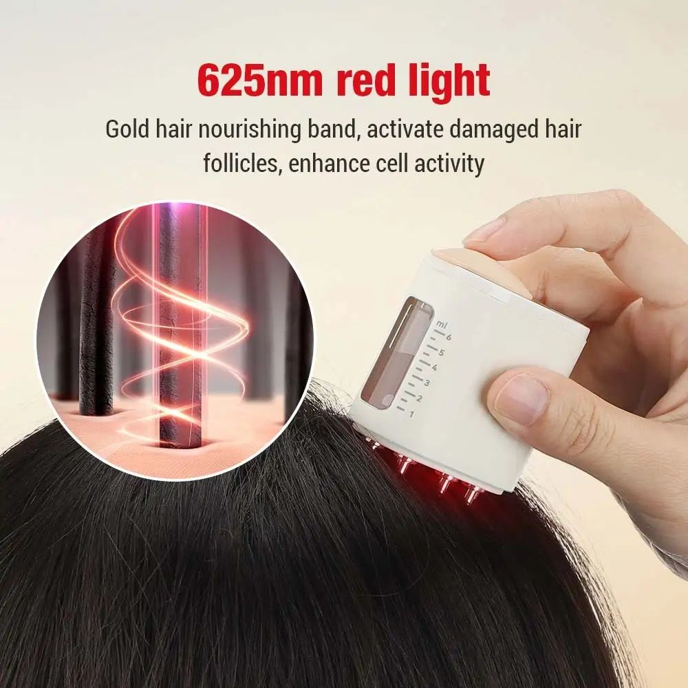 Electric Scalp Massager with Red Light Therapy & Hair Growth Serum Dispenser