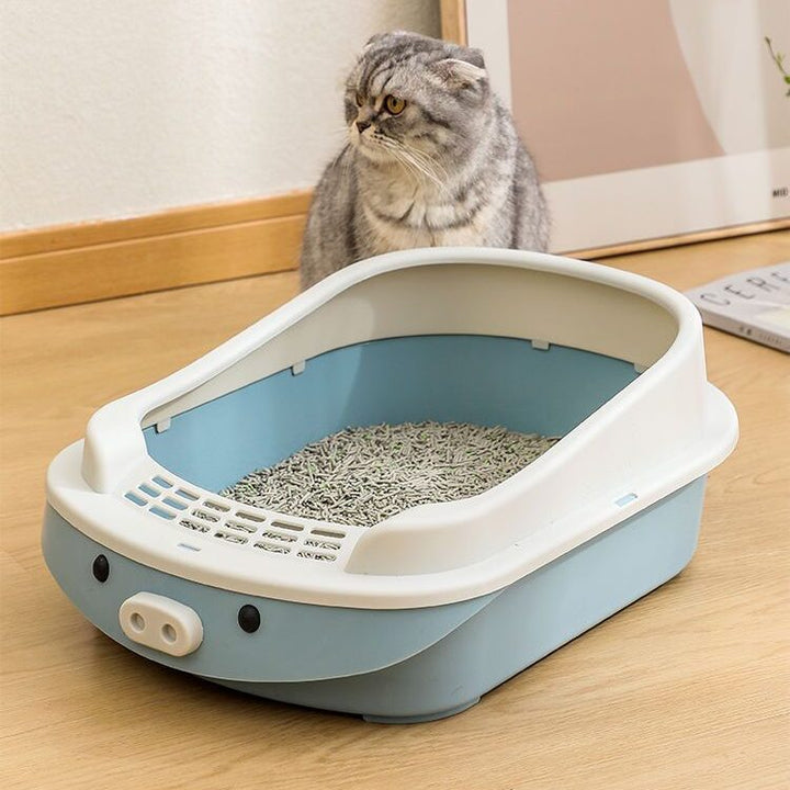 Oversized Semi-Enclosed Cat Litter Box