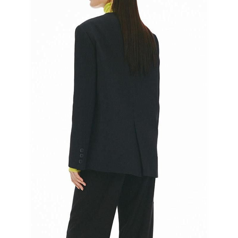 Chic Summer Women's Black Asymmetric Blazer